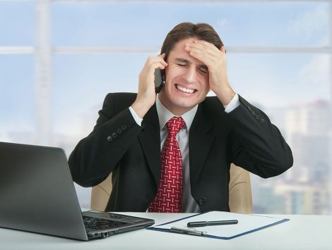 A frustrated person who is speaking to someone who is hard to talk to